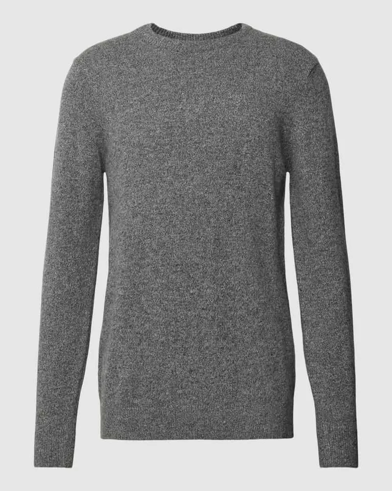 Barbour Regular Fit Strickpullover aus Escorial Woll-Mix mit Seide-Anteil Mittelgrau