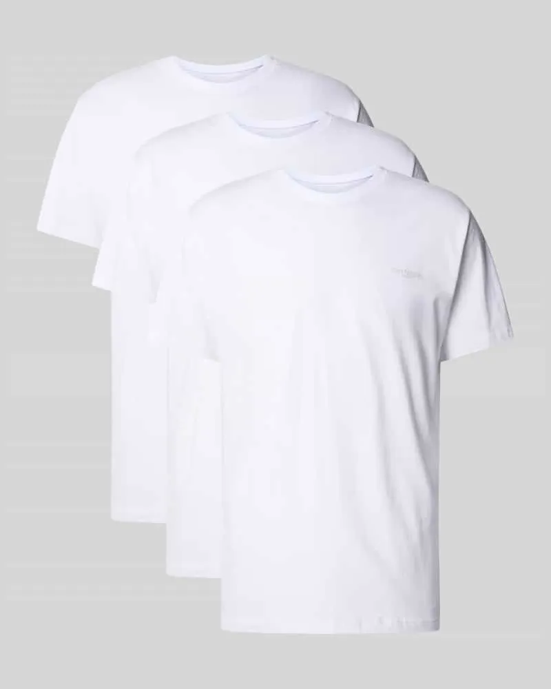 Tom Tailor T-Shirt mit Logo-Schriftzug im 3er-Pack Weiss