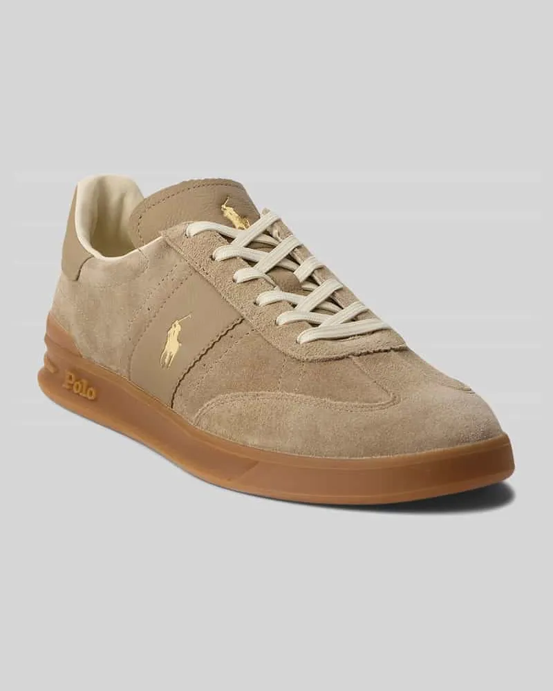 Ralph Lauren Sneaker aus echtem Veloursleder Taupe