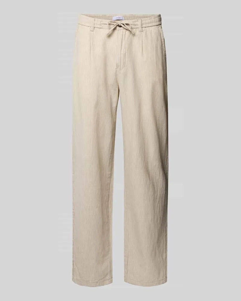 Lindbergh Stoffhose mit Leinen-Anteil und seitlichen Eingrifftaschen 