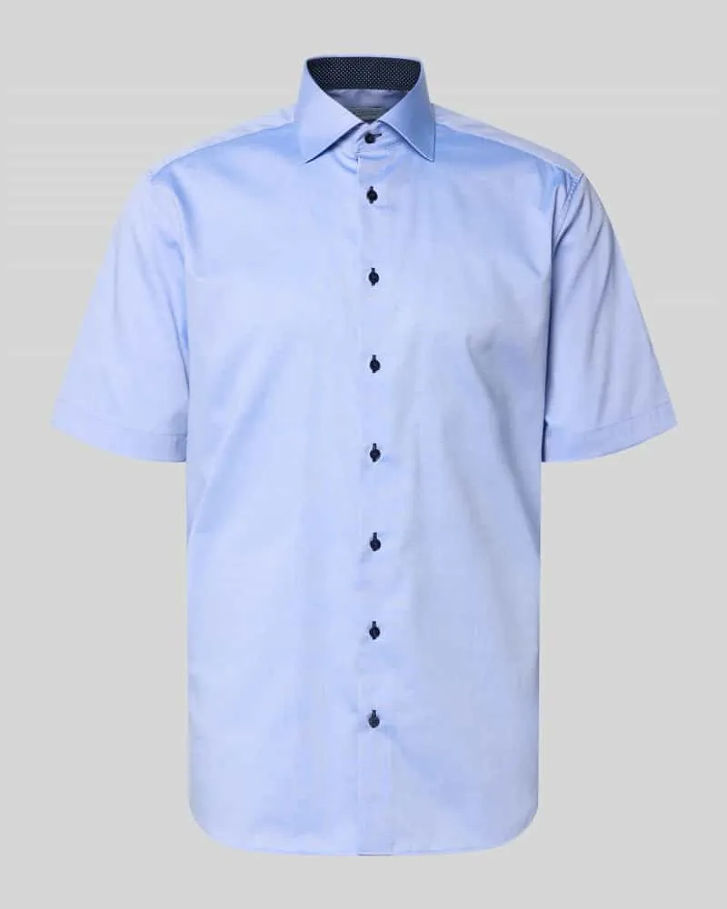 Eterna Regular Fit Business-Hemd aus Baumwolle mit Kentkragen Blau