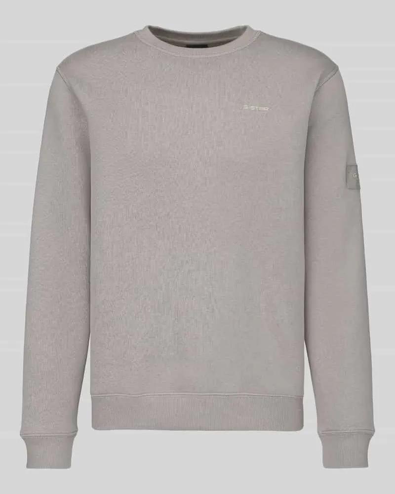 G-STAR RAW Regular Fit Sweatshirt mit Ton-in-Ton Logo-Details Hellgrau