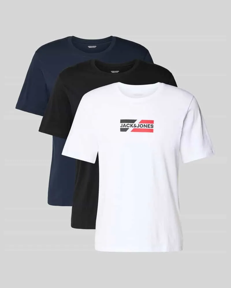 Jack & Jones T-Shirt mit Logo im 2er-Pack Black