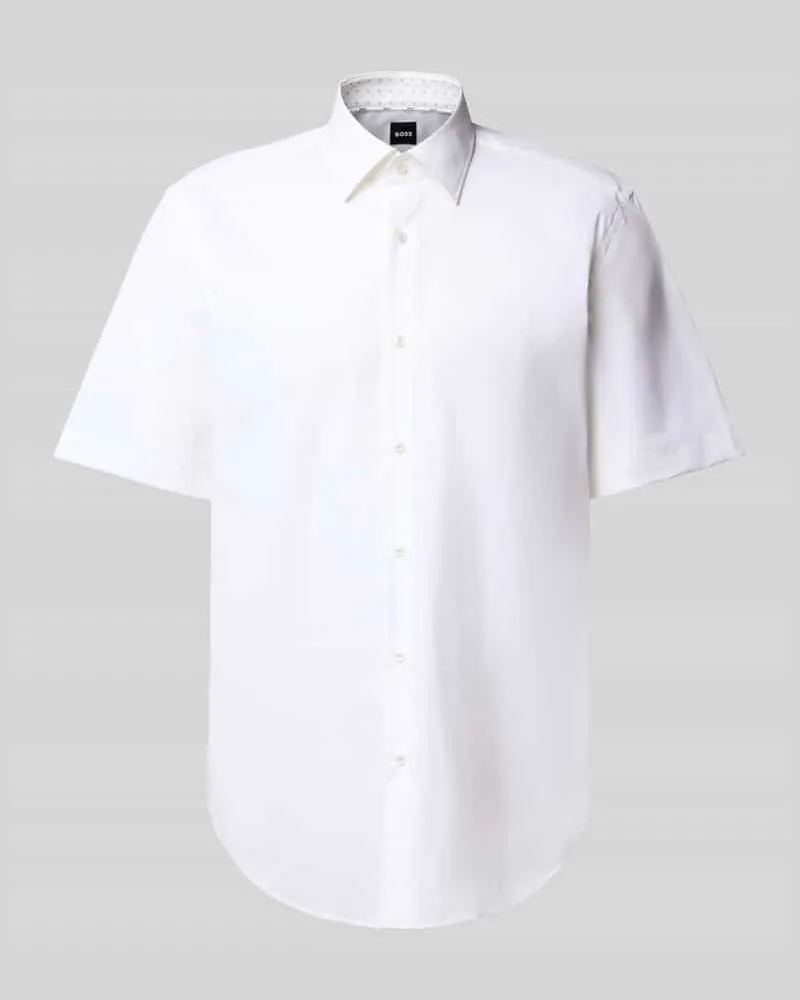 HUGO BOSS Regular Fit Business-Hemd mit 1/2-Arm Modell 'Joe Weiss