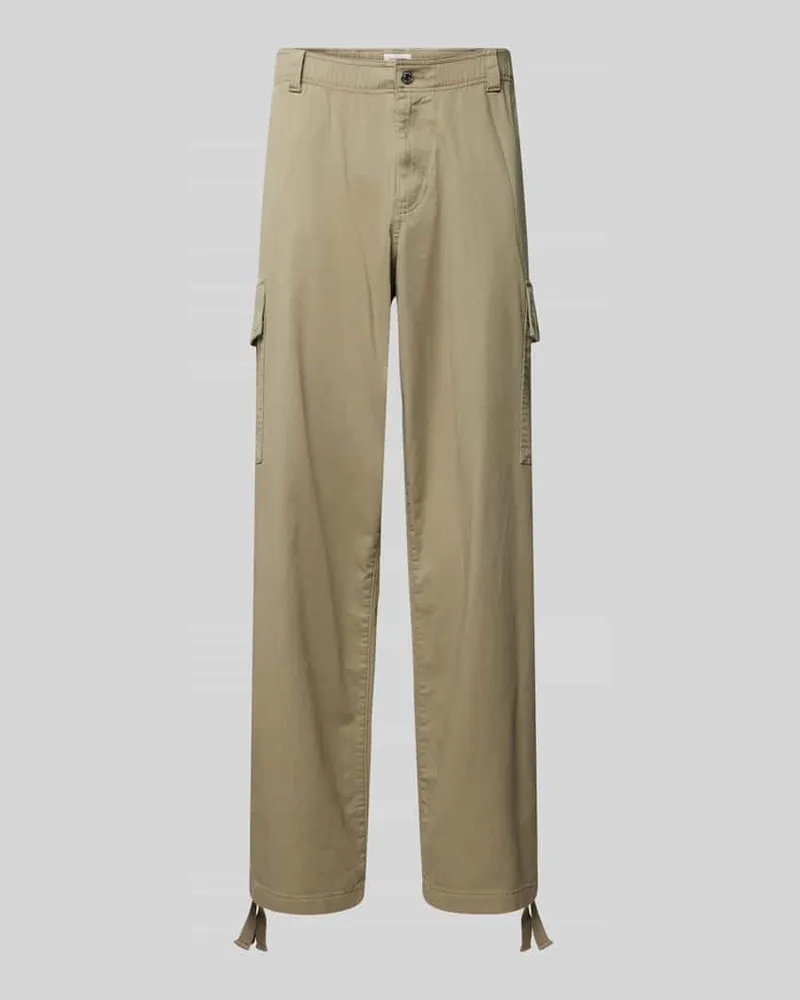 Calvin Klein Regular Fit Cargohose mit elastischem Bund Oliv