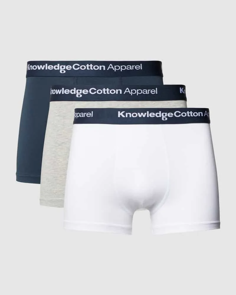 Knowledge Cotton Apparel Trunks mit elastischem Label-Bund im 3er-Pack 