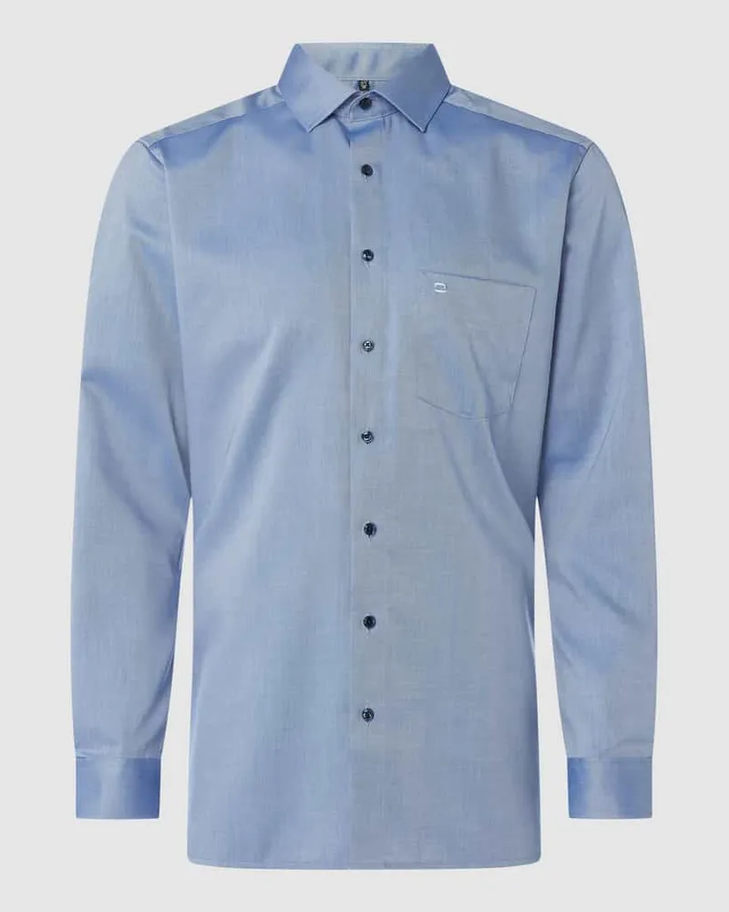 Olymp Regular Fit Businesshemd aus Twill Marine