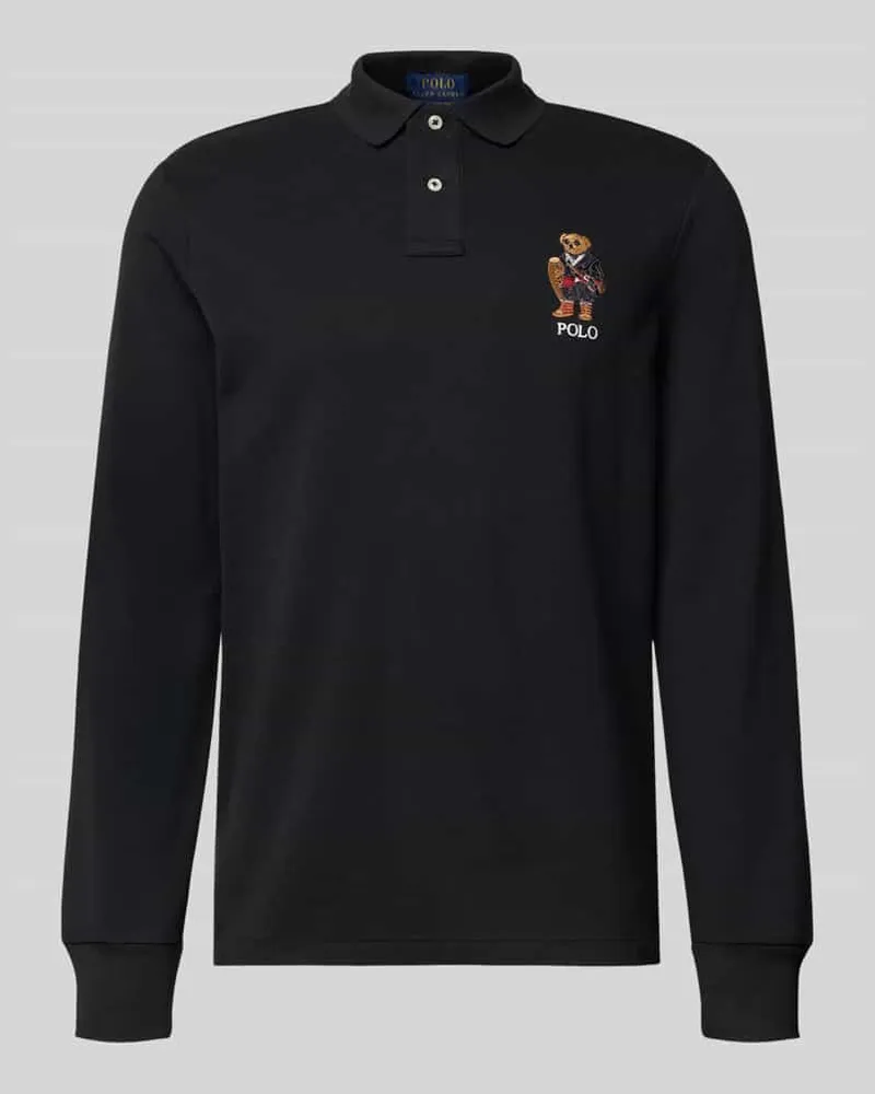Ralph Lauren Classic Fit Poloshirt mit Label-Stitching Black