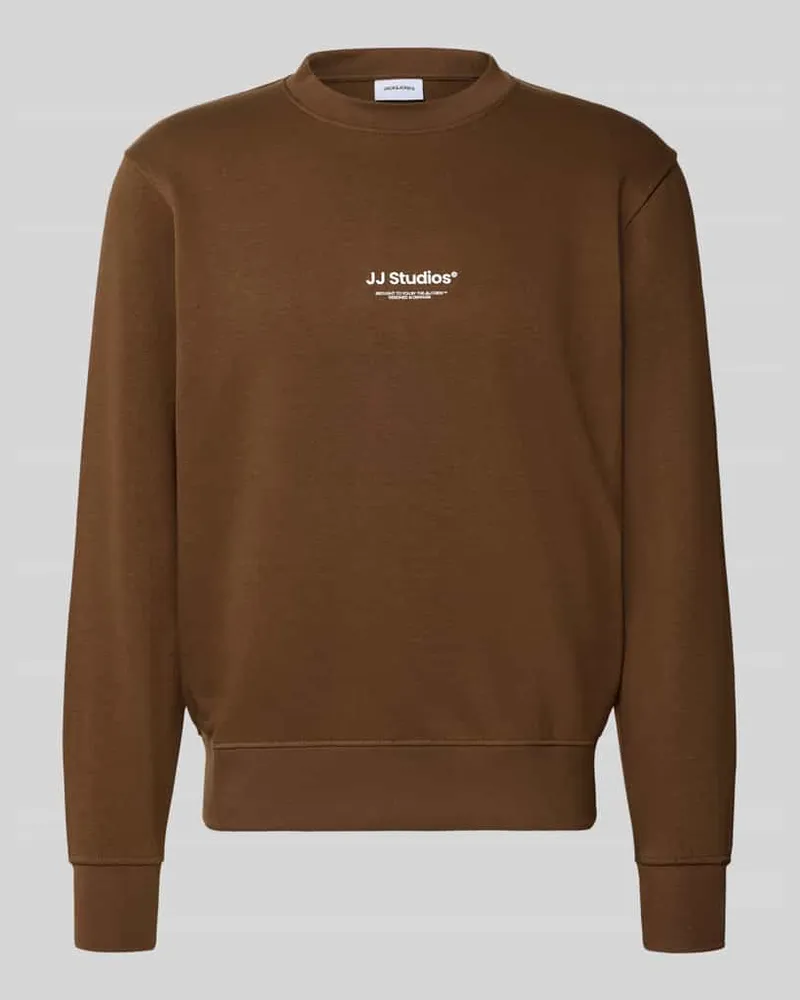 Jack & Jones Regular Fit Sweatshirt aus Baumwoll-Mix Modell 'Soho Hellbraun