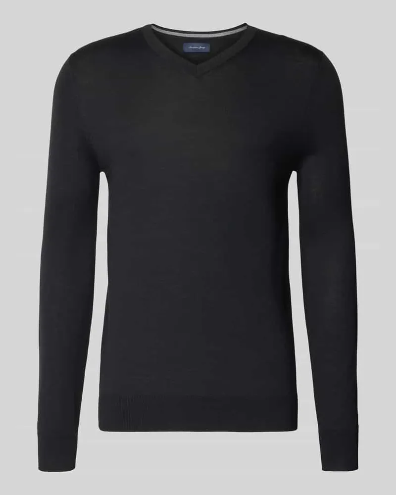 Christian Berg Strickpullover aus Woll-Mix mit V-Ausschnitt 