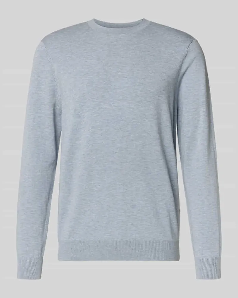 Profuomo Regular Fit Pullover aus Lyocell-Mix mit Seiden-Anteil Hellblau
