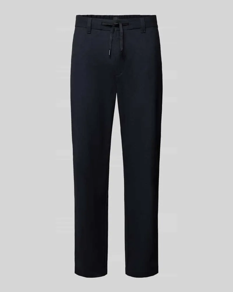 HUGO BOSS Regular Fit Stoffhose mit elastischem Bund Marine