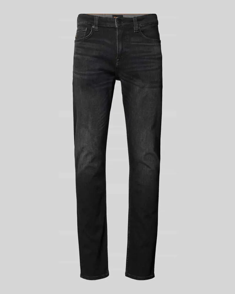 HUGO BOSS Slim Fit Jeans aus Baumwoll-Mix Modell 'DELAWARE BO S.ELECTION Anthrazit