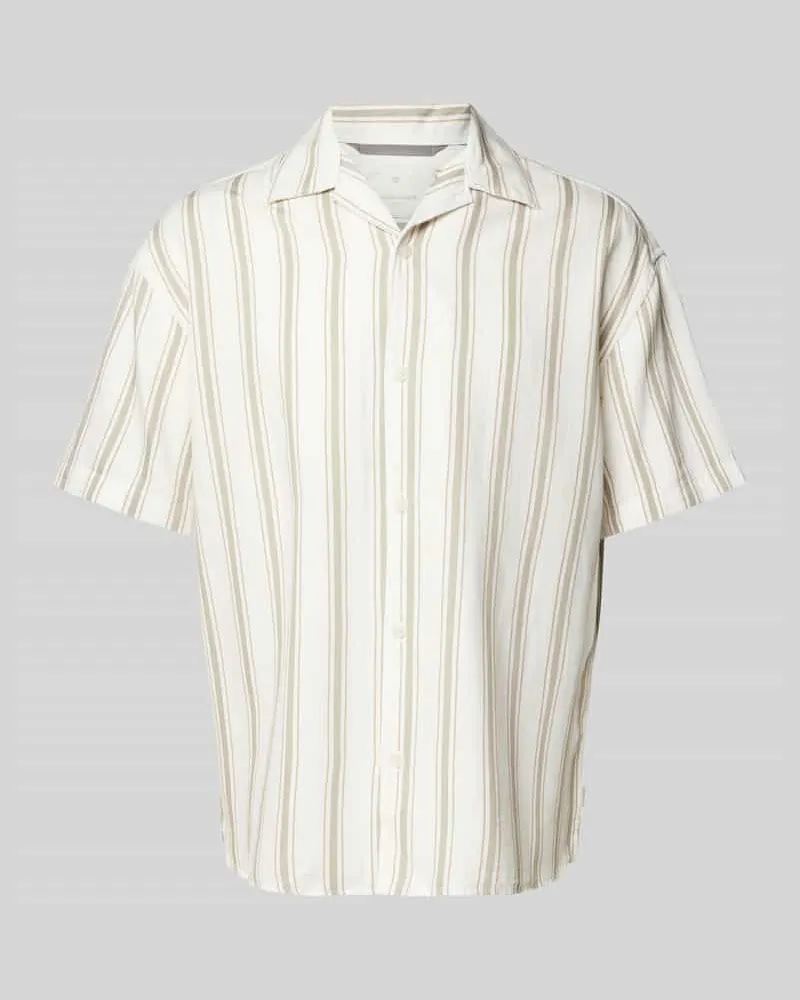 Jack & Jones Regular Fit Freizeithemd aus Baumwoll-Leinen-Mix mit Viskose-Anteil Modell 'MONTANA Hellgrau