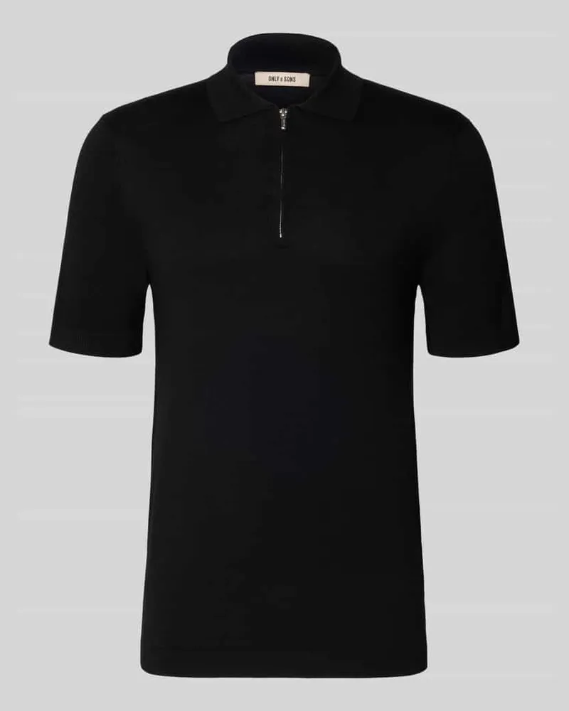 Only & Sons Regular Fit Poloshirt aus Viskose-Mix Modell 'WYLER Black