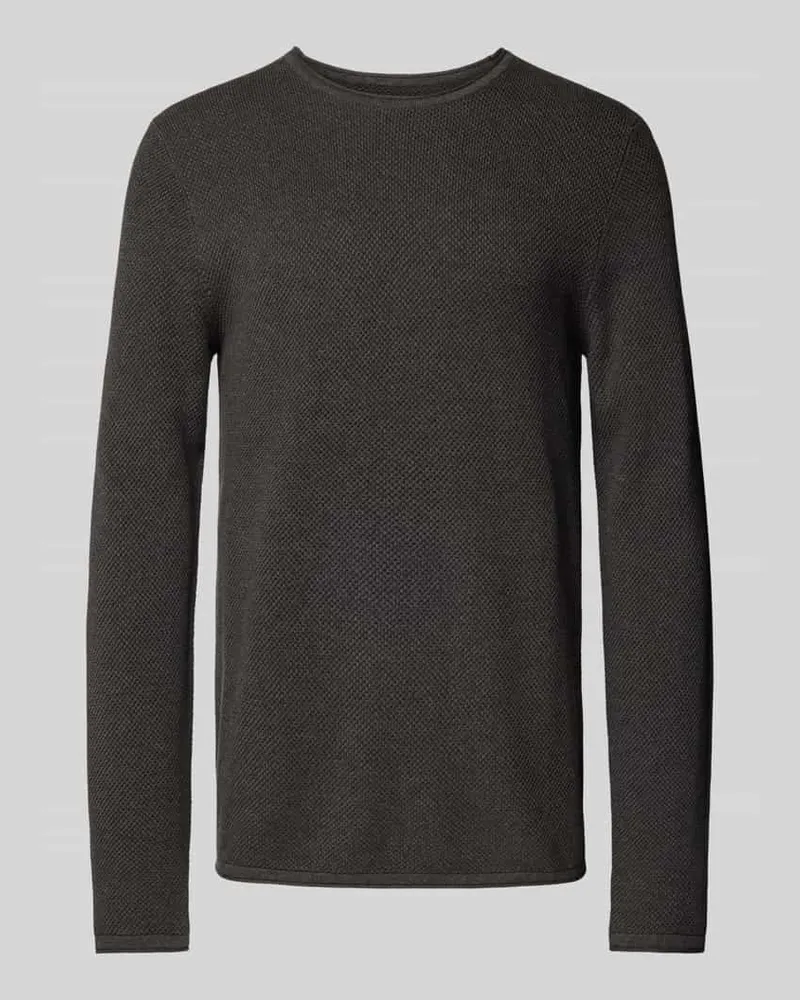 McNeal Regular Fit Strickpullover mit Strukturmuster Dunkelgrau