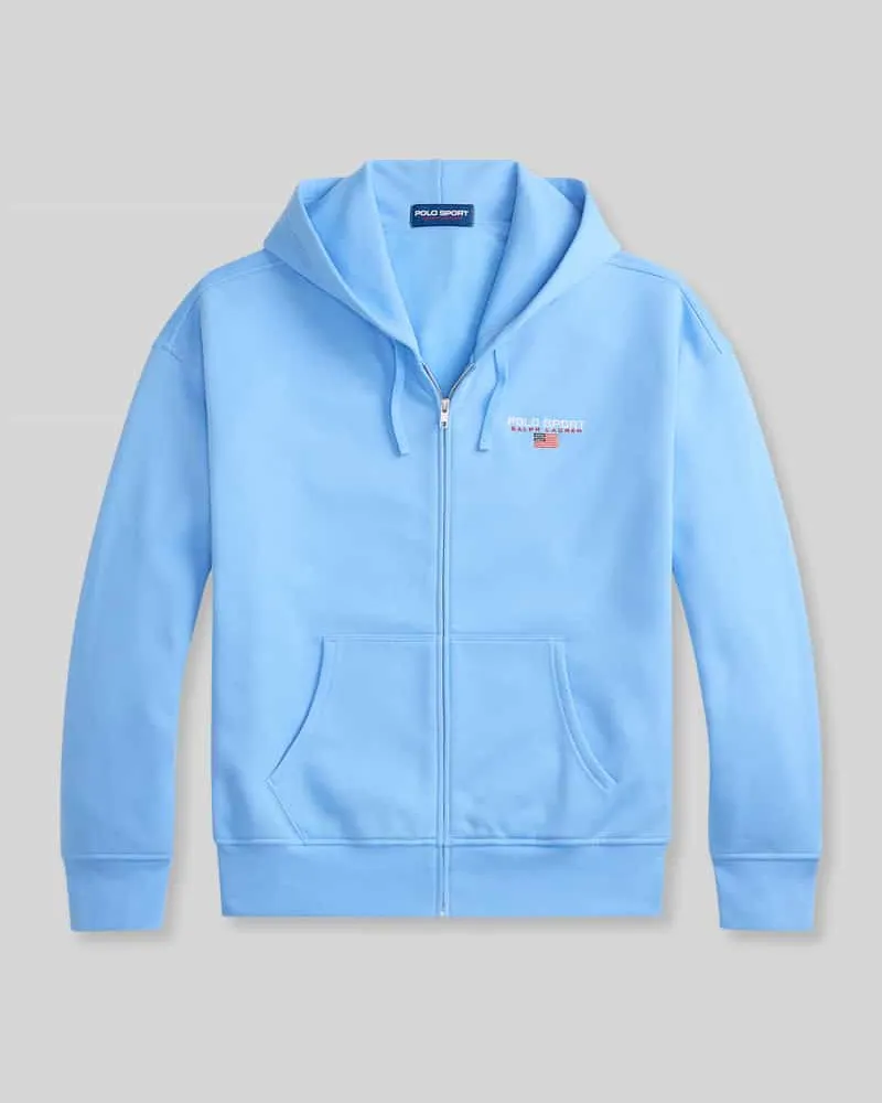 Ralph Lauren Relaxed Fit Sweatjacke aus Baumwoll-Mix Hellblau