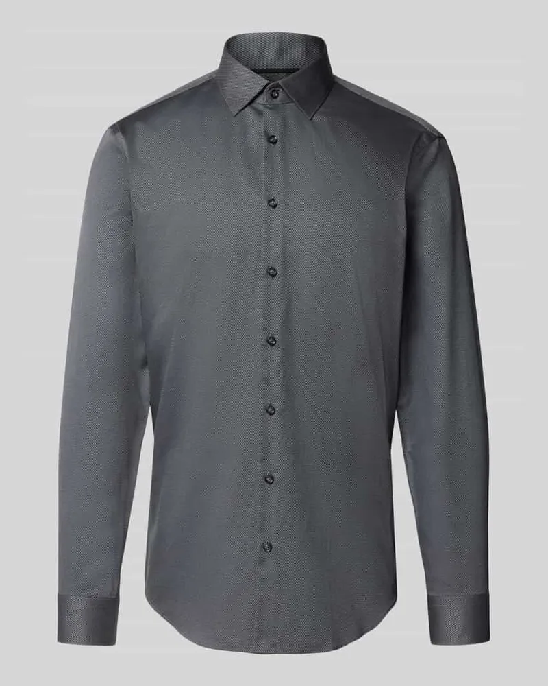 JAKE*S Slim Fit Business-Hemd mit Strukturmuster 