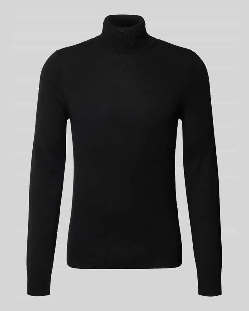 McNeal Regular Fit Rollkragenpullover mit elastischen Abschlüssen Black