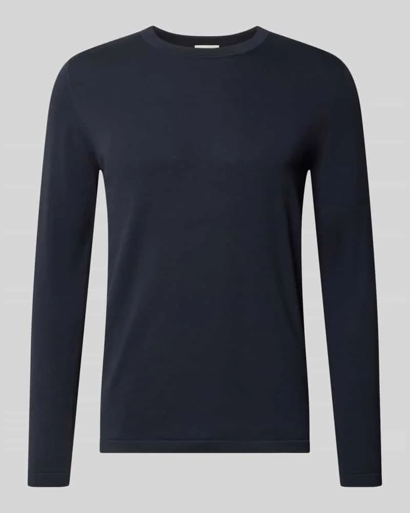 Drykorn Slim Fit Pullover in Strick-Optik Modell 'Mino Dunkelblau