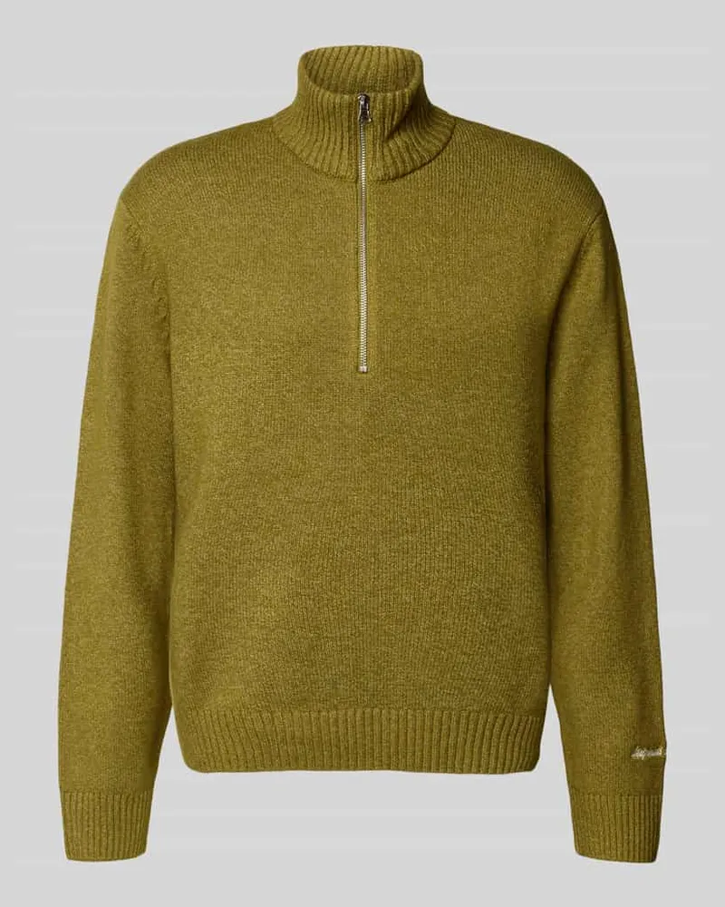 Jack & Jones Strickpullover mit gerippten Abschlüssen Modell 'NORREBRO Oliv