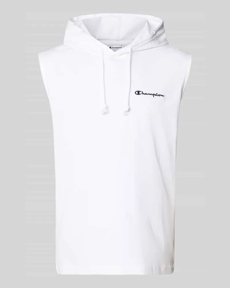Champion Hoodie mit Label-Stitching Weiss