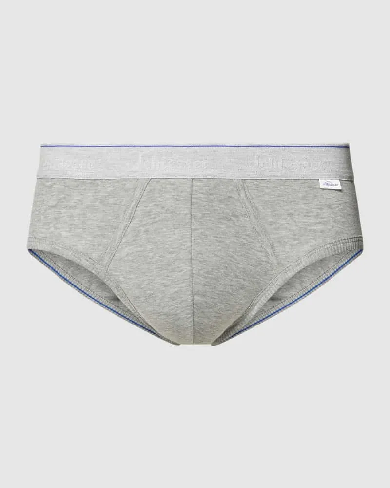 Schiesser Slip mit elastischem Logo-Bund Modell 'REVIVAL Mittelgrau