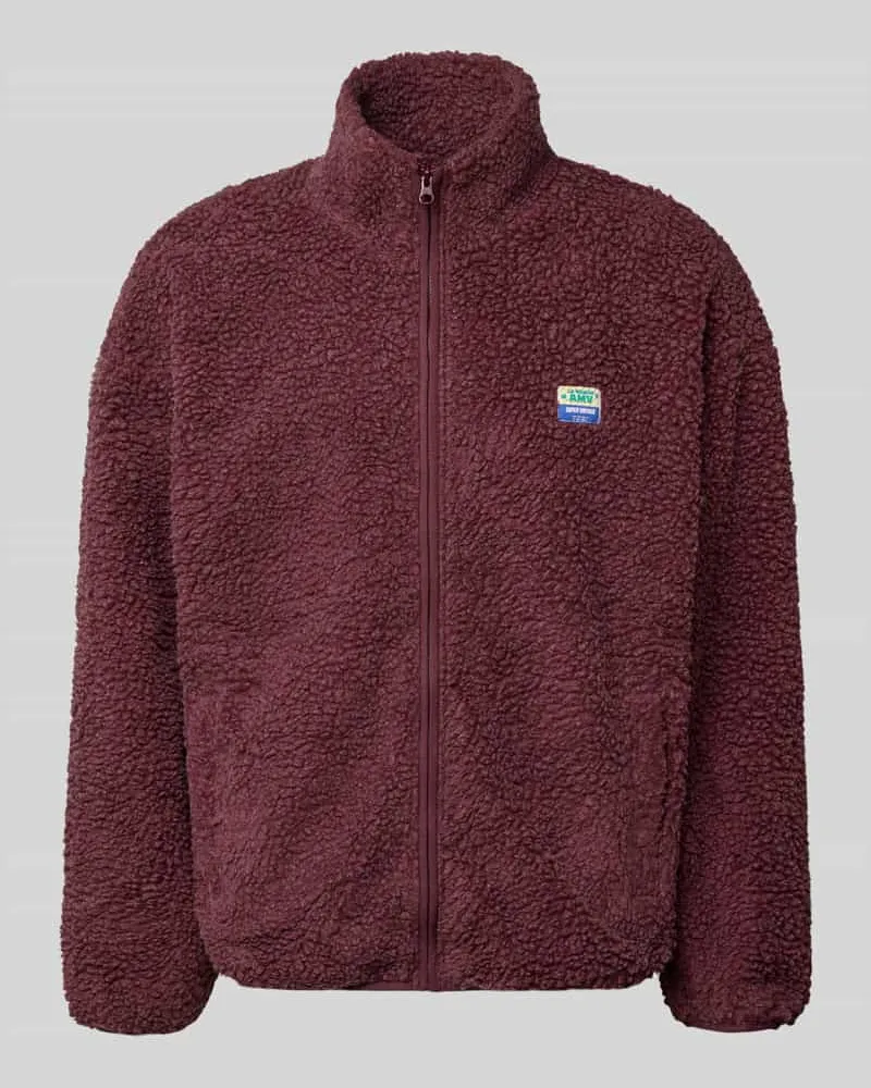 American Vintage Sweatjacke Modell 'HOKTOWN' mit Logo-Patch Bordeaux