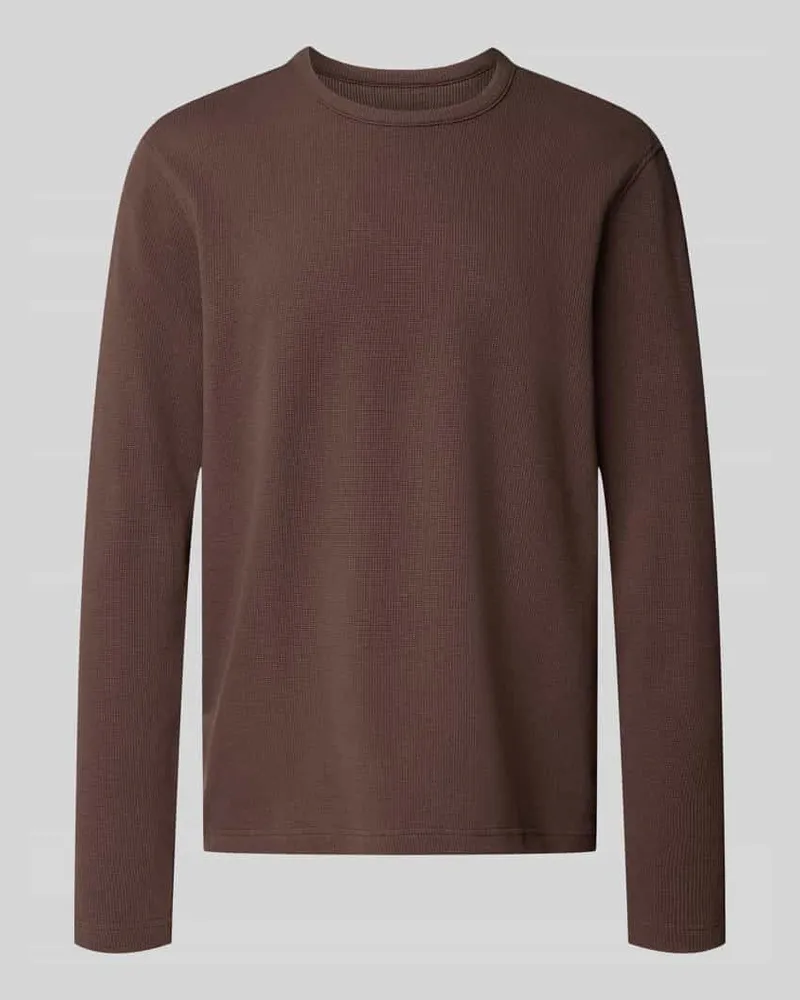 McNeal Longsleeve mit Strukturmuster und Rundhalsausschnitt Schlamm