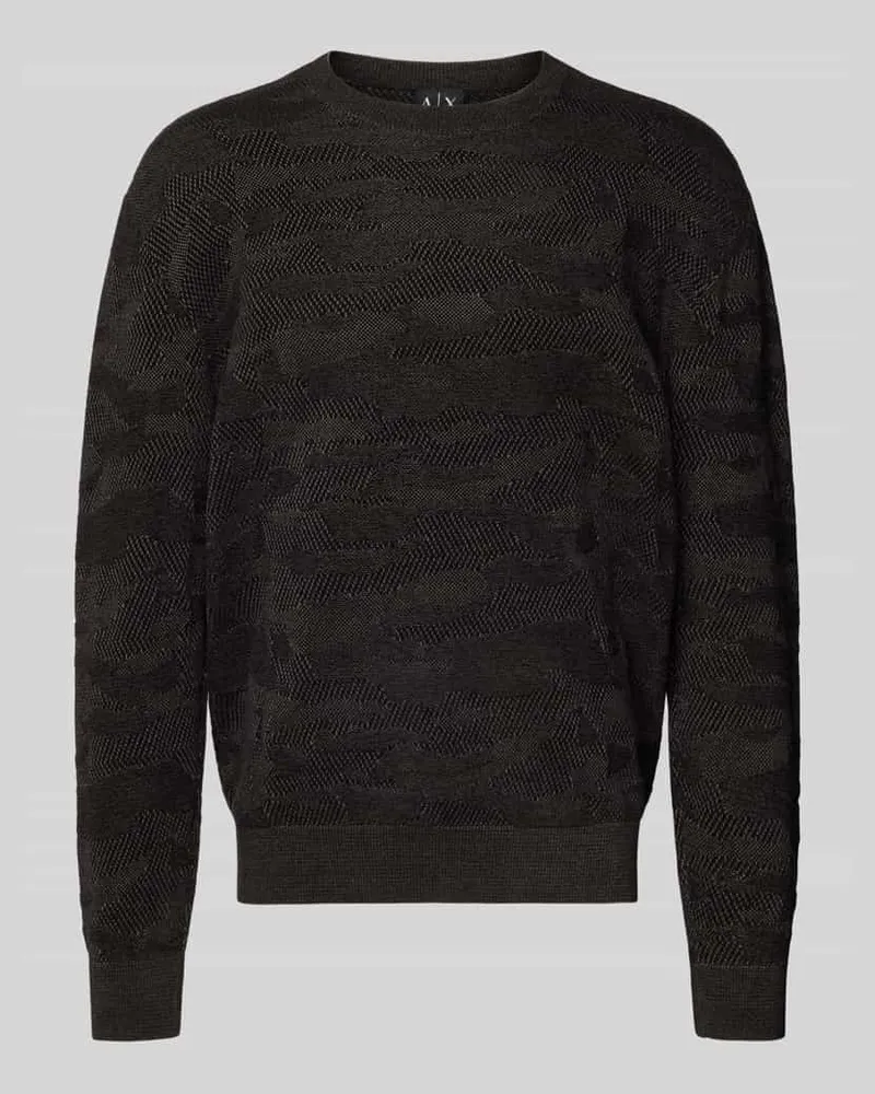 Armani Exchange Strickpullover mit gerippten Abschlüssen Black