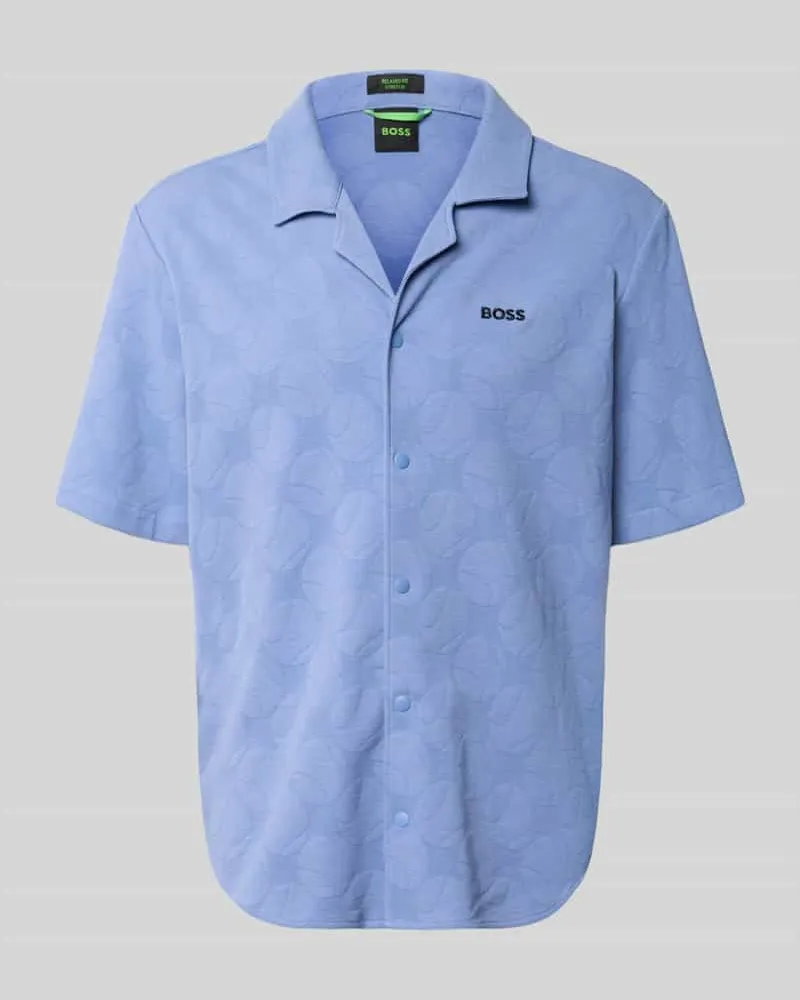 HUGO BOSS Relaxed Fit Freizeithemd aus Baumwoll-Mix Modell 'ST_MEMBER Blau