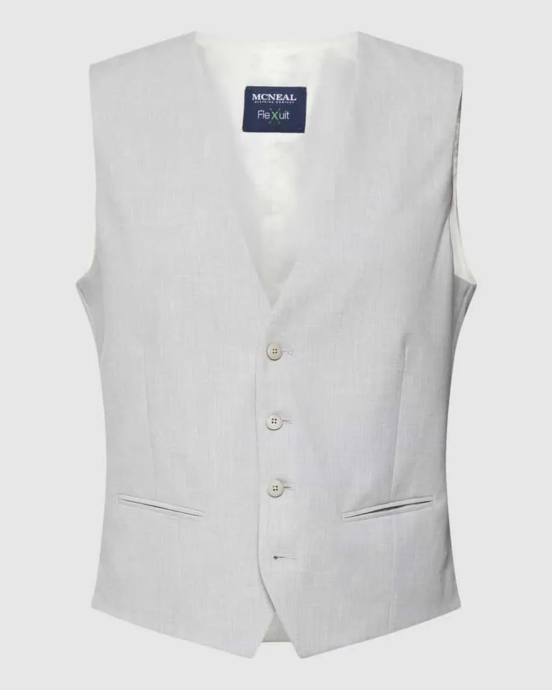 McNeal Slim Fit Weste mit Paspeltaschen Hellgrau