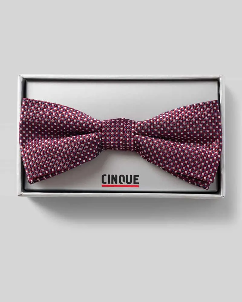 cinque Fliege aus reiner Seide Modell 'Simone Bordeaux