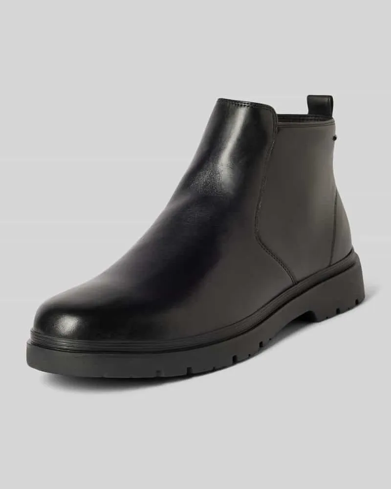 Geox Chelsea Boots aus Leder mit Zugschlaufe Modell 'SPHERICA Black