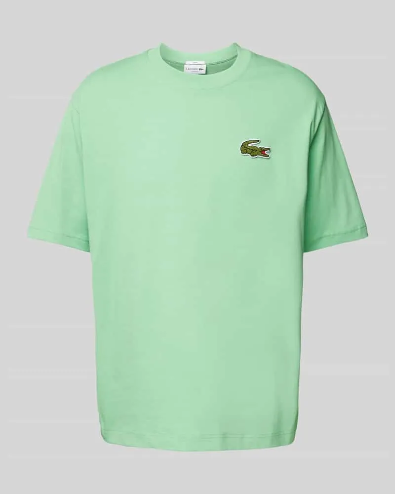 Lacoste Oversized T-Shirt mit Logo-Patch Hellgruen