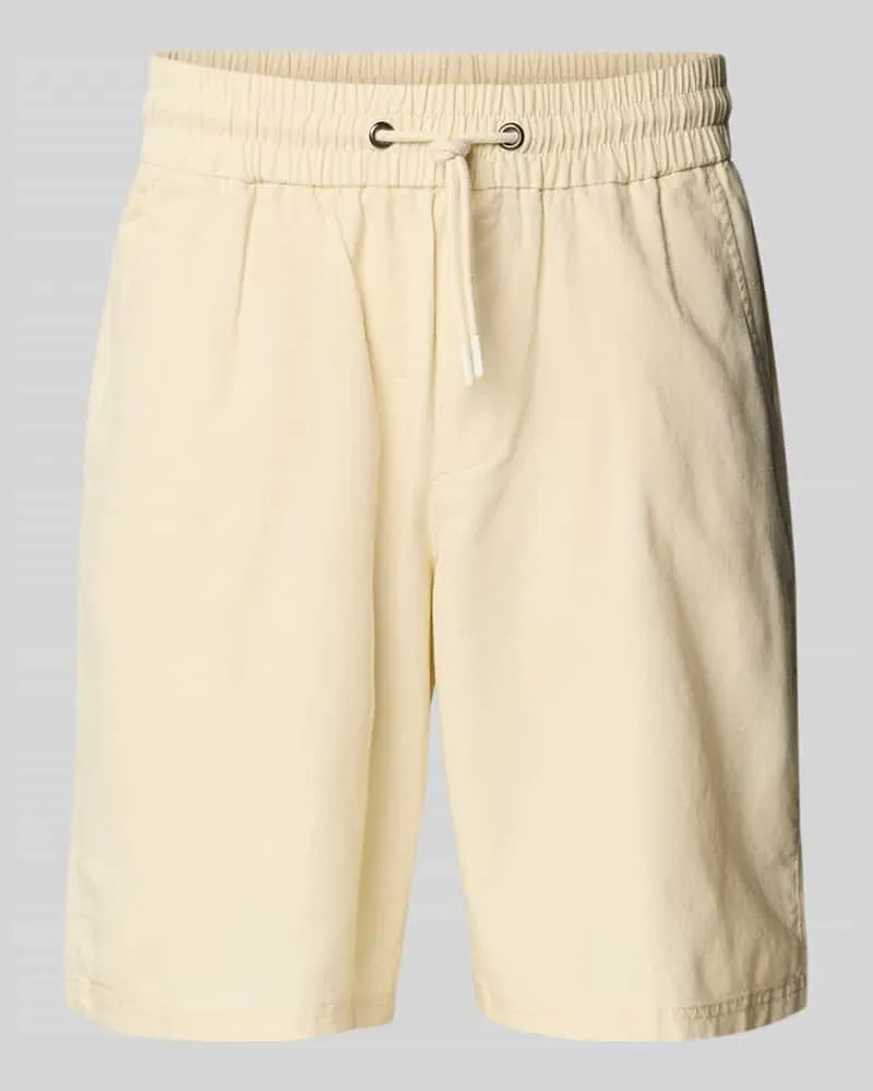 Blend Regular Fit Sweatshorts aus Leinen-Mix Modell 'BAY 