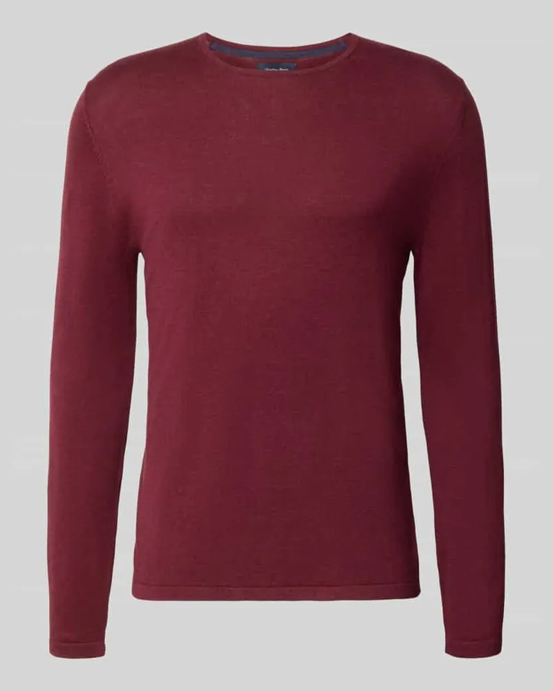 Christian Berg Strickpullover aus Baumwolle mit Rundhalsausschnitt Bordeaux