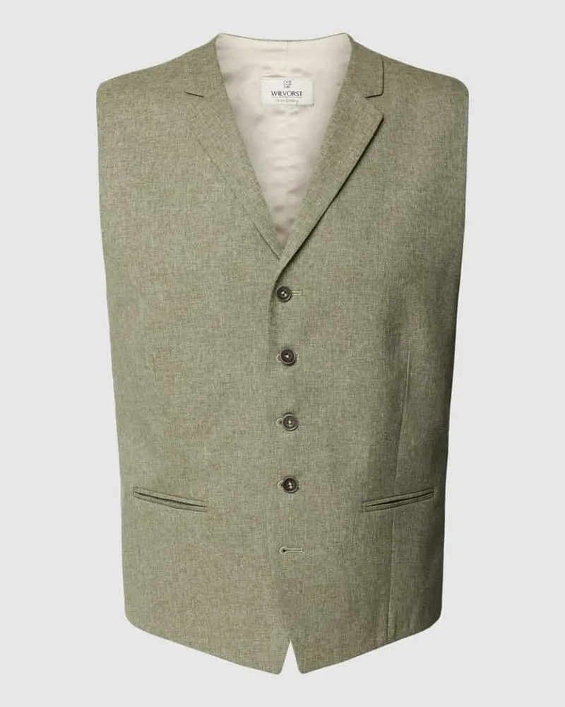 Wilvorst Regular Fit Weste aus Woll-Baumwoll-Mix mit Seide-Anteil Hellgruen