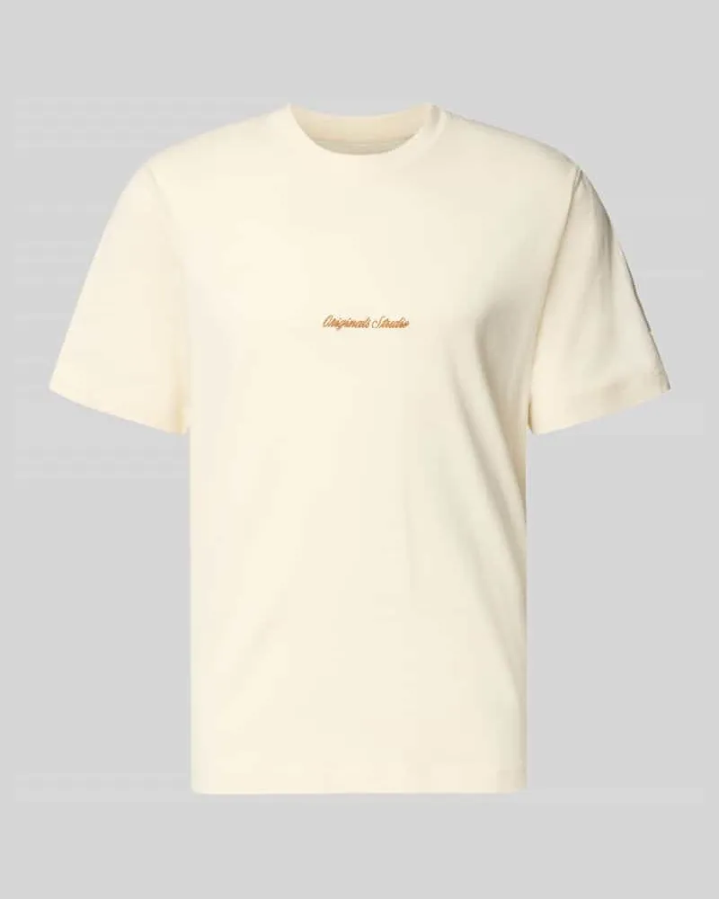 Jack & Jones T-Shirt mit Label-Stitching Modell 'NORREBRO Offwhite