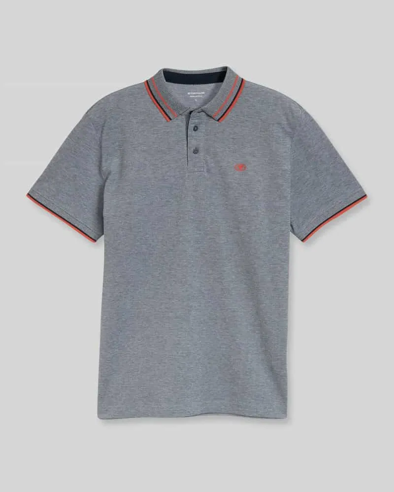 Tom Tailor Regular Fit Poloshirt mit Kontrastkragen Blau