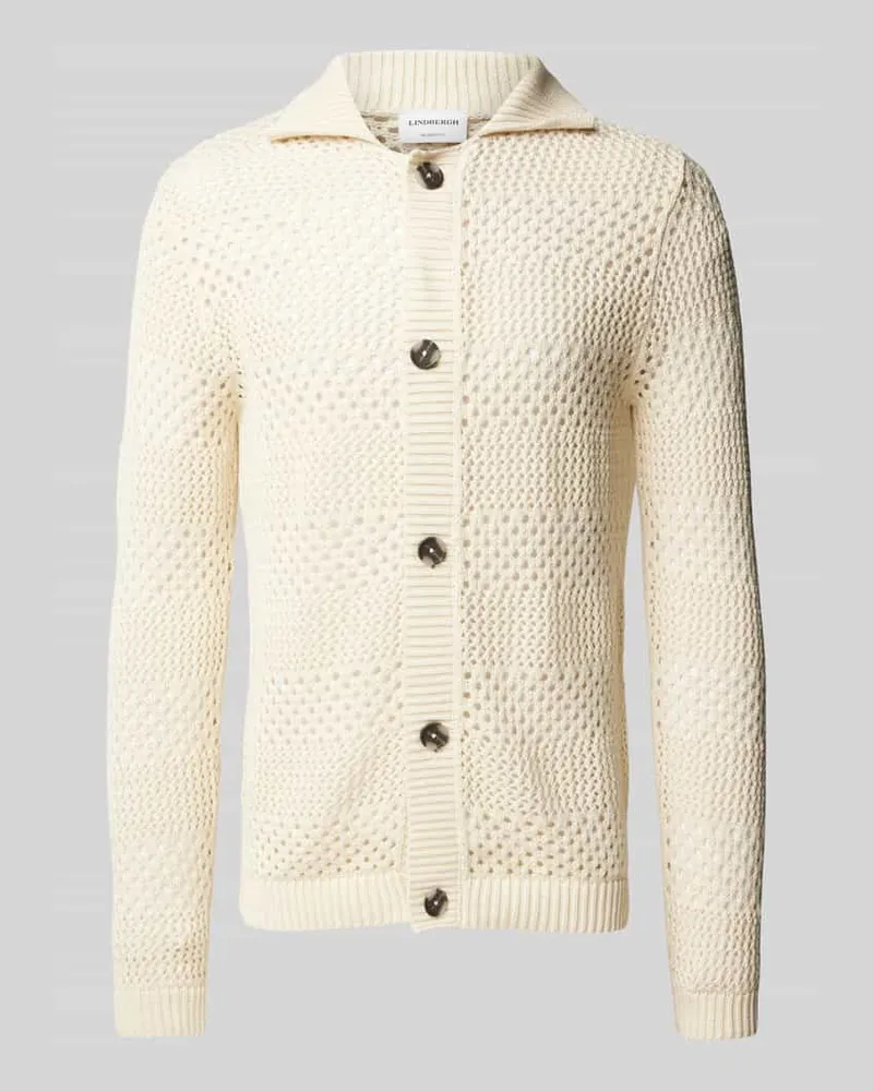 Lindbergh Cardigan mit Lochmuster Modell 'Crochet Offwhite