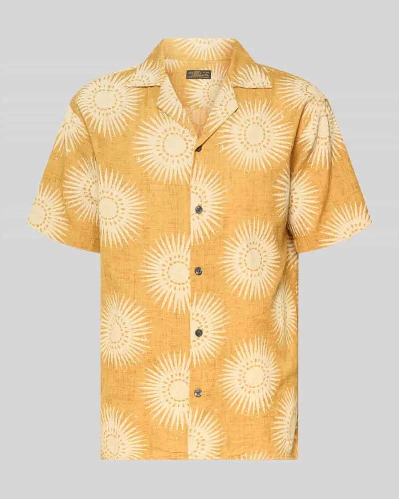 Jack & Jones Regular Fit Freizeithemd im Allover-Look Modell 'BILBAO Orange