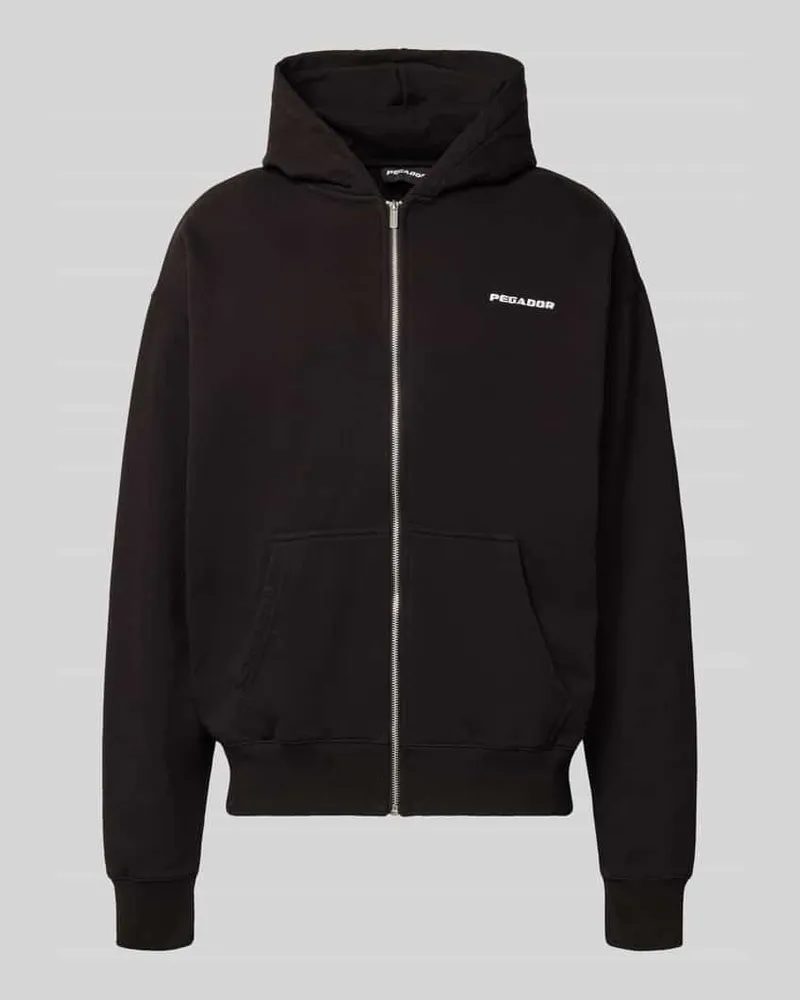 PEGADOR Oversized Sweatjacke mit Logo Black