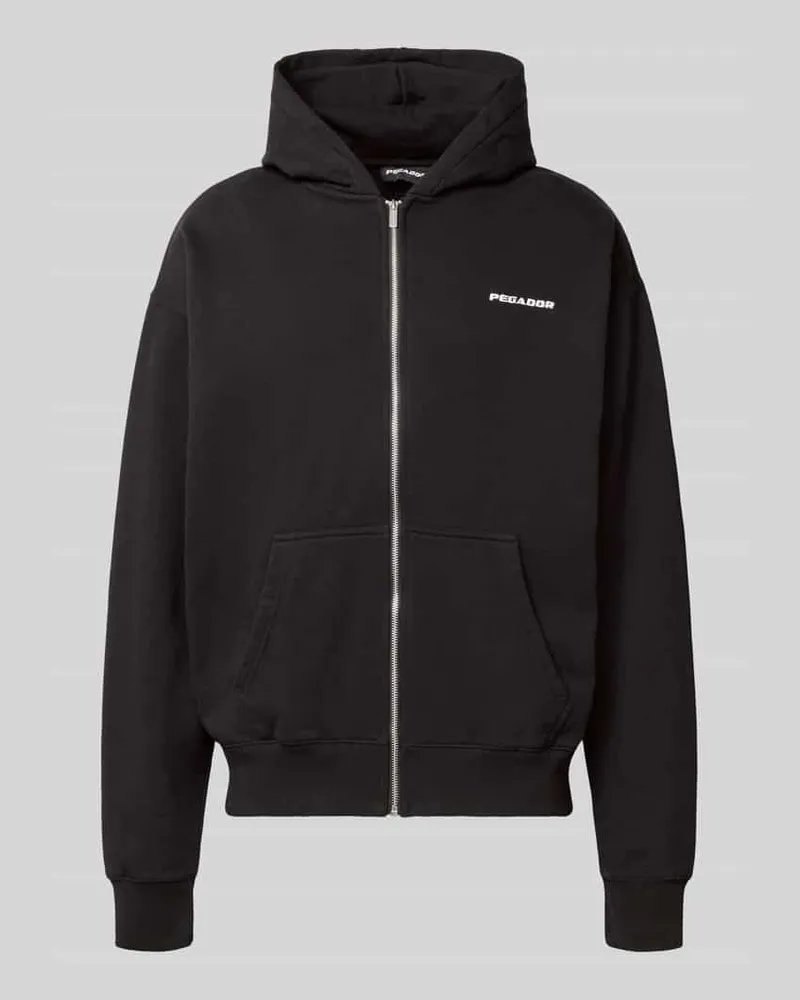 PEGADOR Oversized Sweatjacke mit Logo Black