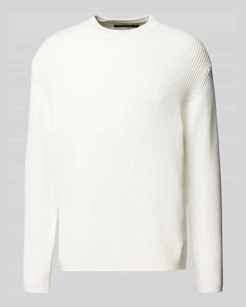 Drykorn Strickpullover mit Rundhalsausschnitt Modell 'LEANDO Ecru