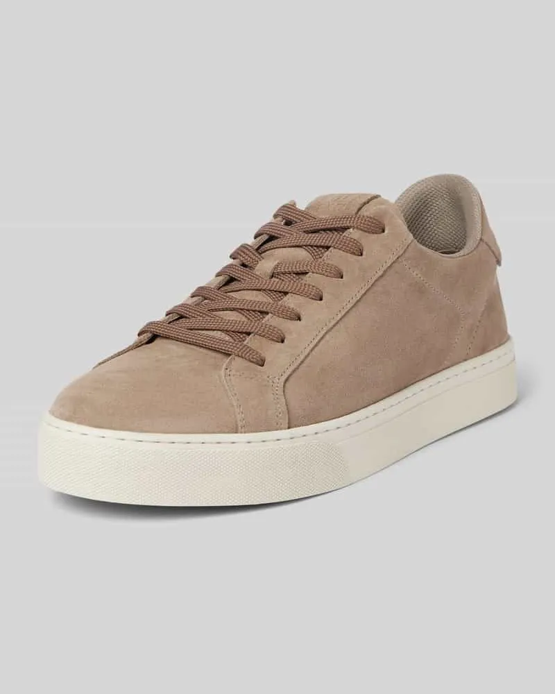 Marc O'Polo Low Top Sneaker aus weichem Veloursleder Taupe