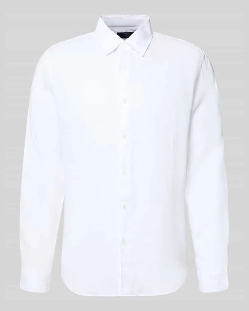McNeal Leinenhemd mit Kentkragen Weiss