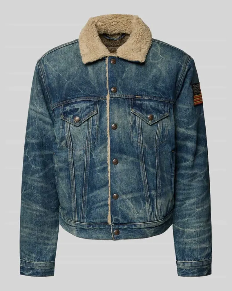 Ralph Lauren Jeansjacke mit Teddyfell und Brusttaschen 