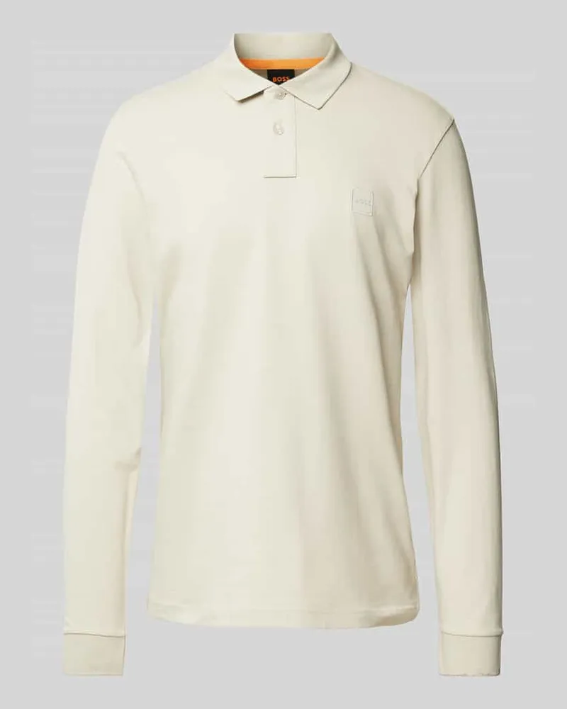 HUGO BOSS Slim Fit Poloshirt mit Label-Badge Modell 'Passerby Beige