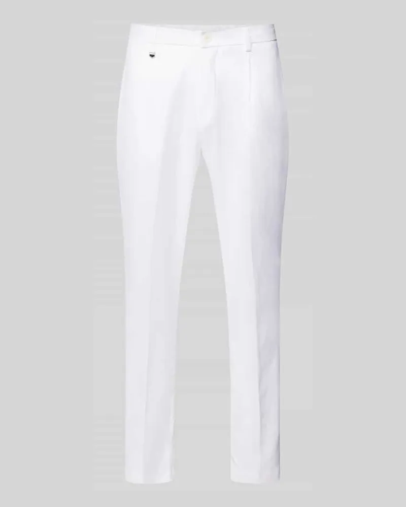 Antony Morato Loose Fit Stoffhose aus Leinen-Viskose-Mix Offwhite